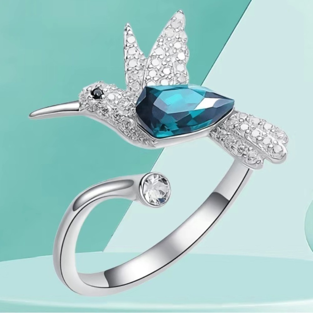 Hummingbird Adjustable Open Ring One Size - Picture 6 of 8